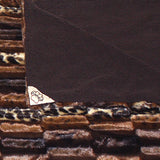 Brown Exotic  Faux Fur Throw Blanket Mink Mix