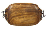 Mountain Woods Brown Kona Berries Acacia Hardwood Serving Tray 3