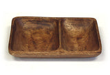 Mountain Woods Brown 2 Compartment Organic Acacia Wood Serving Tray 2