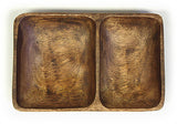Mountain Woods Brown 2 Compartment Organic Acacia Wood Serving Tray 3
