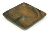 Mountain Woods Brown 3 Compartment Organic Square Acacia Wood Serving Tray 1