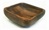 Mountain Woods Brown Acacia Hardwood Square Bowl 1