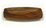 Mountain Woods Brown Organic Canoe Shaped Acacia Serving Plate 2
