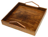 Mountain Woods Brown Large Solid Acacia Wood Serving Tray 5