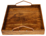 Mountain Woods Brown Large Solid Acacia Wood Serving Tray 2