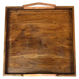 Mountain Woods Brown Large Solid Acacia Wood Serving Tray 3