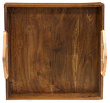 Mountain Woods Brown Large Solid Acacia Wood Serving Tray 4