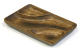 Mountain Woods Brown 3 Compartment Organic Acacia Wood Serving Tray 1