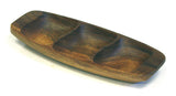 Mountain Woods Brown 3 Compartment Organic Acacia Wavy Shaped Serving Tray 1