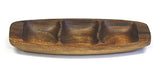 Mountain Woods Brown 3 Compartment Organic Acacia Wavy Shaped Serving Tray 2