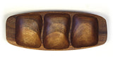 Mountain Woods Brown 3 Compartment Organic Acacia Wavy Shaped Serving Tray 3