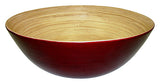 14 Inch Glossy Mahogany Bamboo Bowl