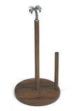 Simply Bamboo Brown Carbonized Bamboo Paper Towel Holder w/ Metal Rooster Ornament 1