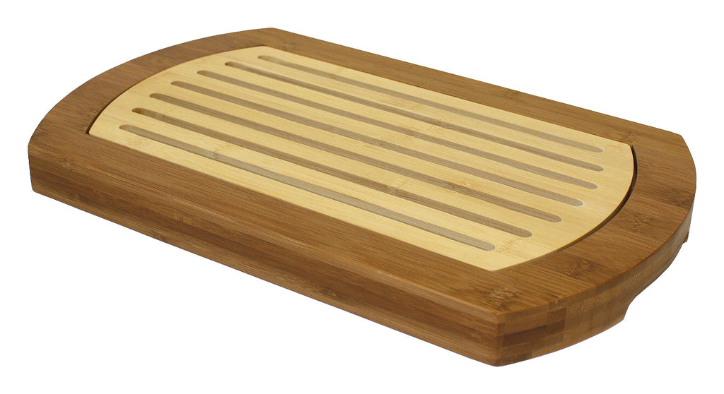 Bread Cutting Board With Crumb Tray Made From Mahogany Wood For