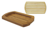 Simply Bamboo Multi-Purpose Two-Tone Bamboo Crumb Tray / Cutting Board / Serving Tray 3