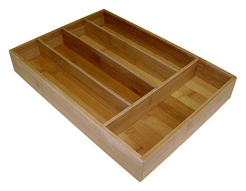 Simply Bamboo Brown 5 Compartment Bamboo Organizer Tray 1