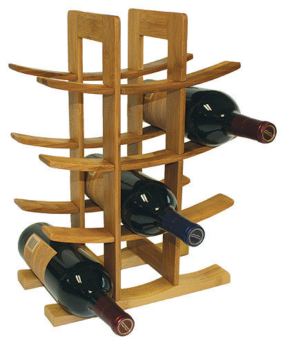 Simply Bamboo Brown 12 Bottle Wine Rack 1