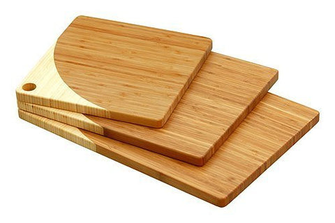 Simply Bamboo 3 Piece Maui Brown Bamboo Board Set 1