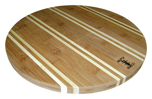Simply Bamboo Brown Newport Bamboo Round Cutting Board 1