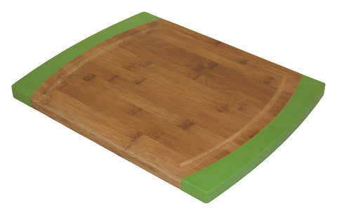 Simply Bamboo 15 x 12 Non-Slip Valencia Bamboo & Silicone Cutting Board (GREEN)