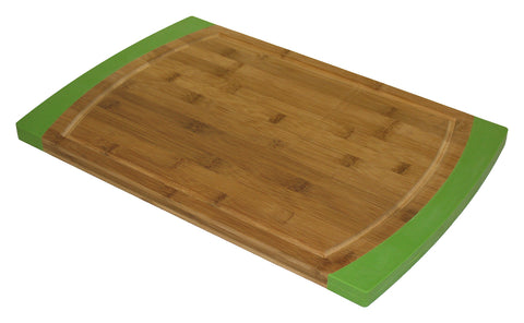 Simply Bamboo 18 x 12 Non-Slip Valencia Bamboo & Silicone Cutting Board (GREEN)