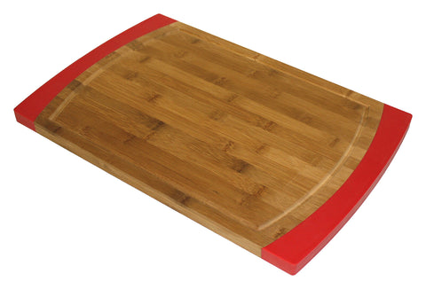 Simply Bamboo 18 x 12 Non-Slip Valencia Bamboo & Silicone Cutting Board (RED)