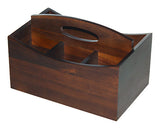 Mountain Woods 4 Compartment Brown Acacia Hardwood Condiment Caddy 1