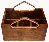 Mountain Woods Brown Acacia Wood 4 Compartment Caddy with Copper Handles 2