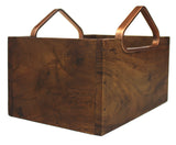 Mountain Woods Brown Acacia Wood 4 Compartment Caddy with Copper Handles 4