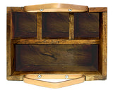 Mountain Woods Brown Acacia Wood 4 Compartment Caddy with Copper Handles 5