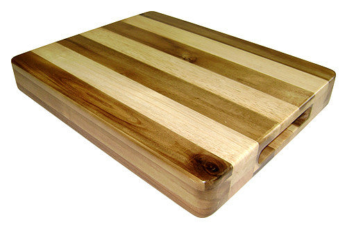 Mountain Woods Brown Extra Thick Two-Tone Striped Congo Cutting Board 1