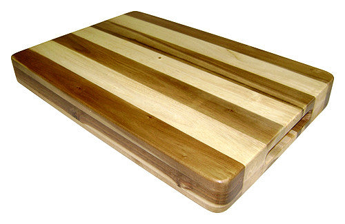 Mountain Woods Brown Extra Thick Two-Tone Striped Congo Cutting Board 1