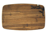 Simply Bamboo Brown Medium Kona Berries Artisan Crafted Carbonized Bamboo Cheese Board & Serving Tray 3