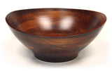 Mountain Woods Brown Artisan Crafted Cherry Finish Hardwood Ellipse Wavy Rim Bowl 1