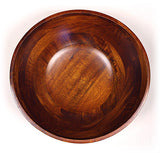 Mountain Woods Brown Artisan Crafted Cherry Finish Hardwood Ellipse Wavy Rim Bowl 2