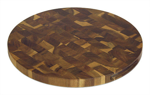 15" Round Acacia End Grain Cutting Board by Mountain Woods