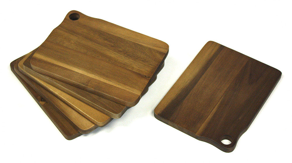 Mountain Woods Brown 6 Piece Acacia Bar Cutting Board Set - 8"