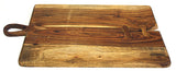 Mountain Woods Brown Large Organic Hardwood Acacia Cutting Board, Rustic finish w/ Tear Drop Handle 2