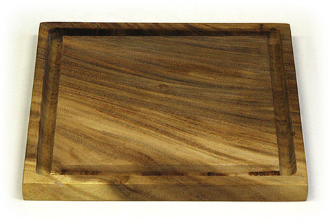 Zavis Green Acacia Wood Serving Rounded Cutting Board With Juice Groov