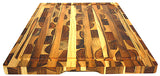 Mountain Woods Brown Teak Cutting Board - Rectangle End Grain Butcher Block w/ Juice Groove and Carved handle 4