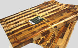 Mountain Woods Brown Teak Cutting Board - Rectangle End Grain Butcher Block w/ Juice Groove and Carved handle 5