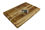 Mountain Woods Brown Teak Cutting Board - Rectangle Edge Grain Butcher Block w/ Juice Groove - 19"