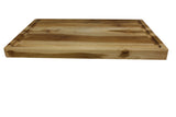 Mountain Woods Brown Teak Cutting Board - Rectangle Edge Grain Butcher Block w/ Juice Groove - 19"