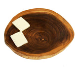 Mountain Woods Brown Solid Teak Wood Live Edge Cutting Board/Serving Board | Butcher Block | Wood Chopping Board | Carving Meat, Vegetables, Fruits - 8" x 8" x 1"
