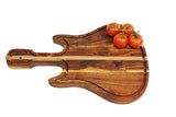 Mountain Woods Guitar Serving/Cutting board Made With Organic Brown Acacia Wood, 22”X14.5”X1”