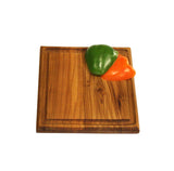 Mountain Woods Brown Solid Teak Wood Cutting Board w/Juice Groove | Butcher Block | Wood Chopping Board | Carving Meat, Vegetables, Fruits - 10" x 10" x 1"