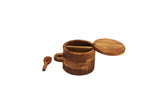 Mountain Woods Extra Large Salt and Pepper Holder Made With Organic Brown Acacia Wood, 6”X6”X4”