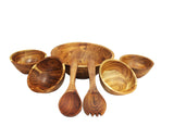 Mountain Woods 7” Organic Brown wood Bowl | Serving Salad, Pasta, Fruits, Dessert, Cereal, Snacks | Decorative Bowl | Perfect Gift - 7" x 7" x 3.25"