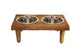 Mountain Woods Medium Pet Server Made with Live Edge Acacia Hardwood, 15.125”X10”X5.5”H, perfect for small to medium pets