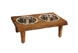 Mountain Woods Medium Pet Server Made with Live Edge Acacia Hardwood, 15.125”X10”X5.5”H, perfect for small to medium pets